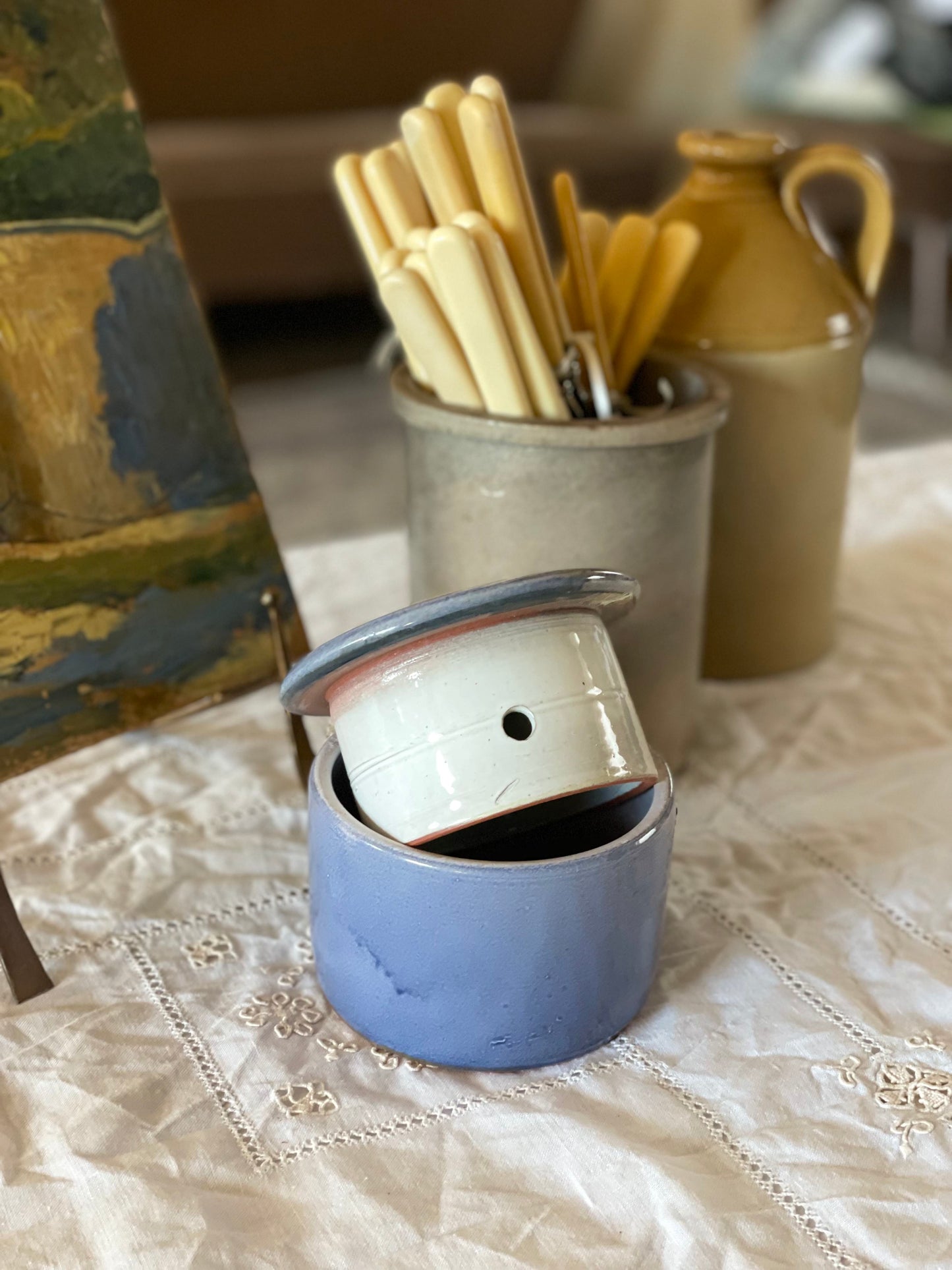 Untieră franțuzească vintage din ceramică