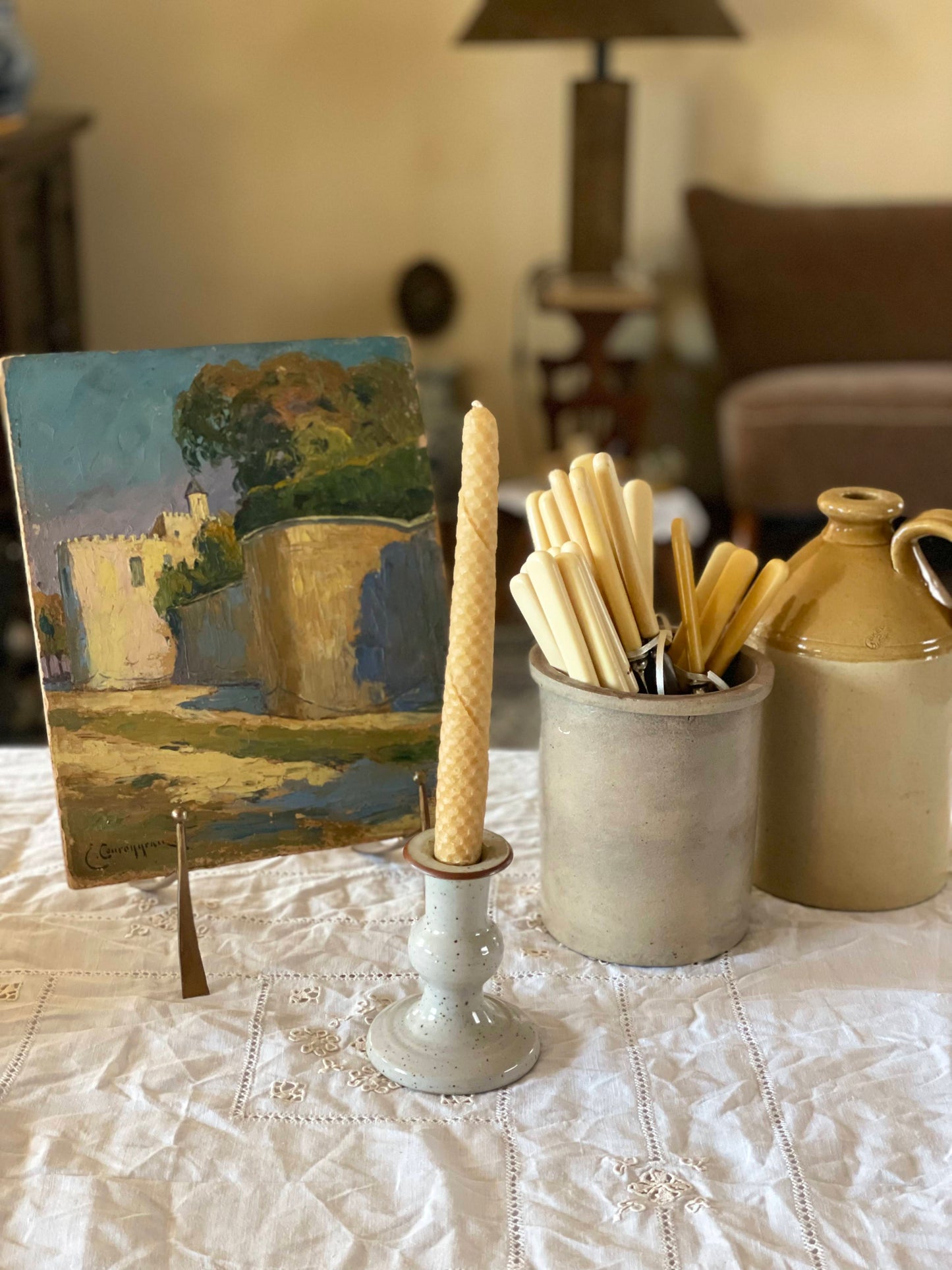 Suport lumânare ceramică pistruiată