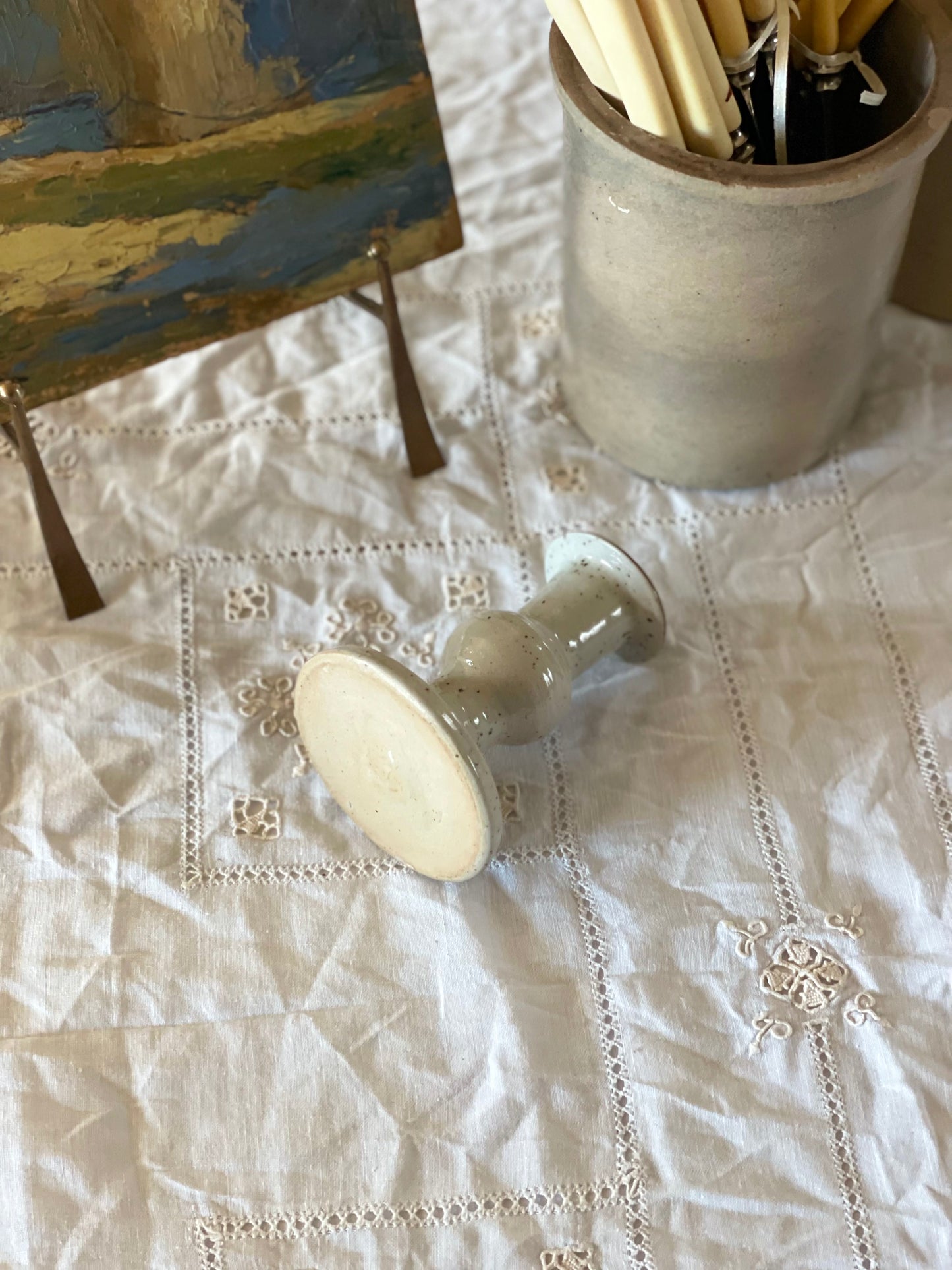 Suport lumânare ceramică pistruiată