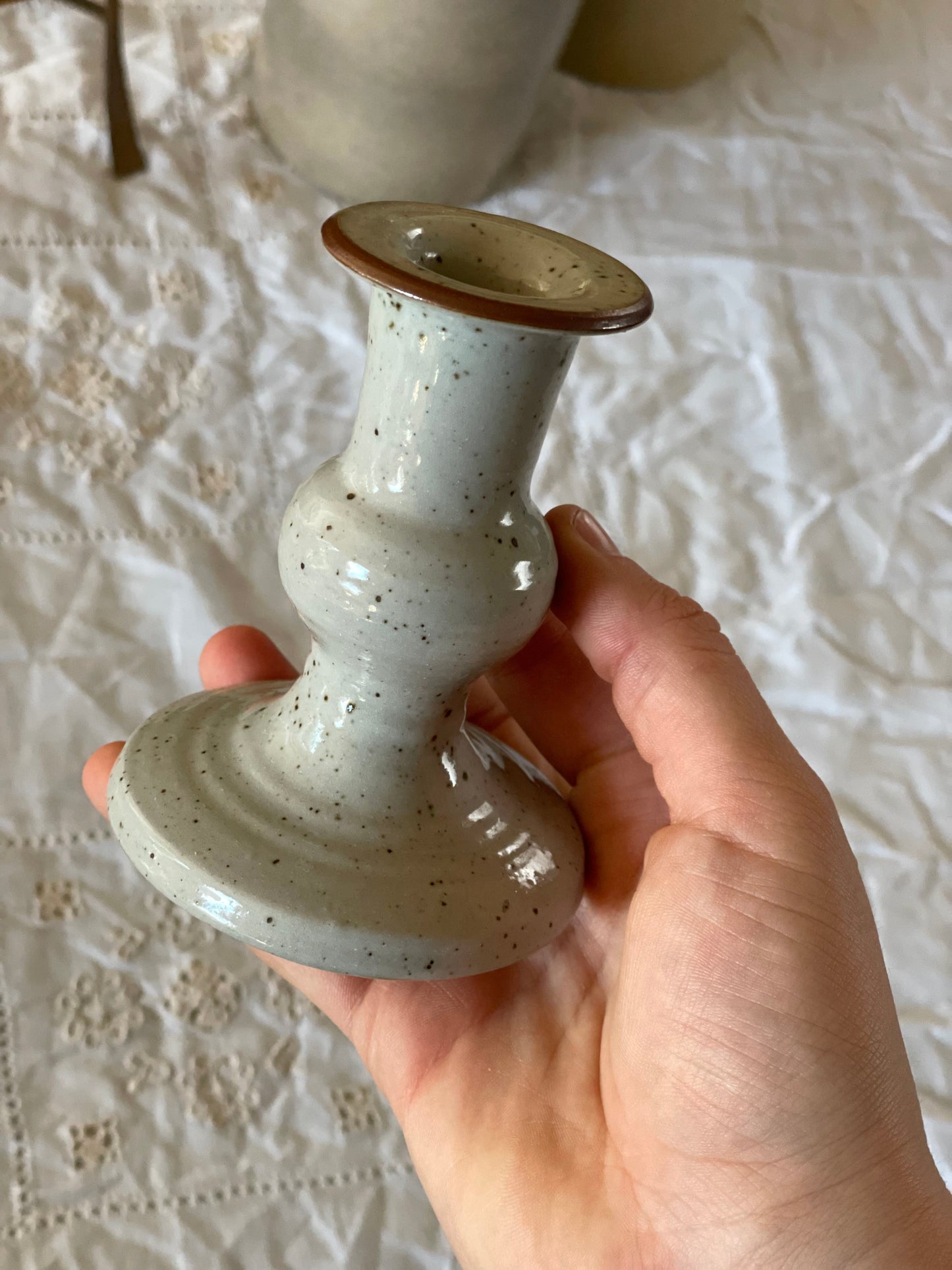 Suport lumânare ceramică pistruiată