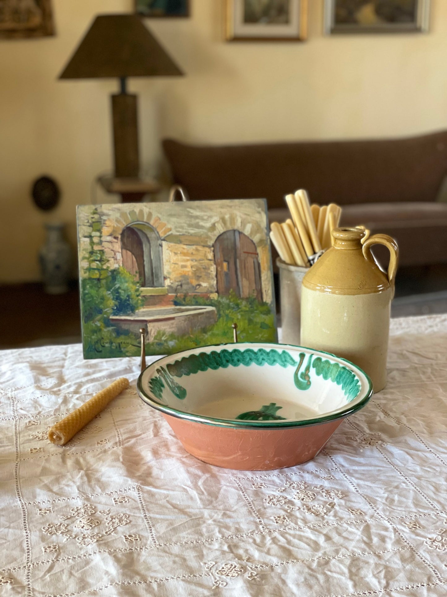 Vas de frământat din ceramică Fajalauza (Granada), sec XX