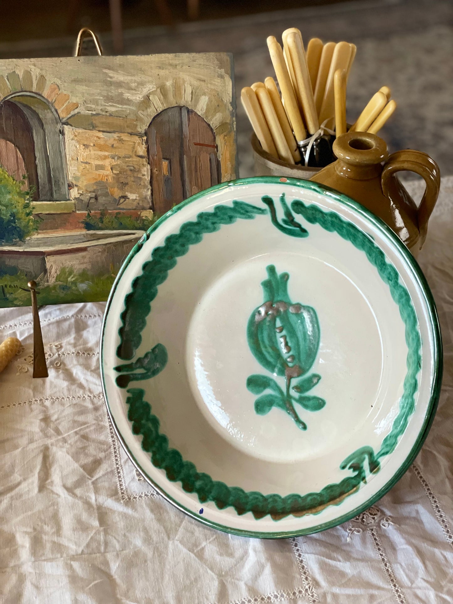 Vas de frământat din ceramică Fajalauza (Granada), sec XX