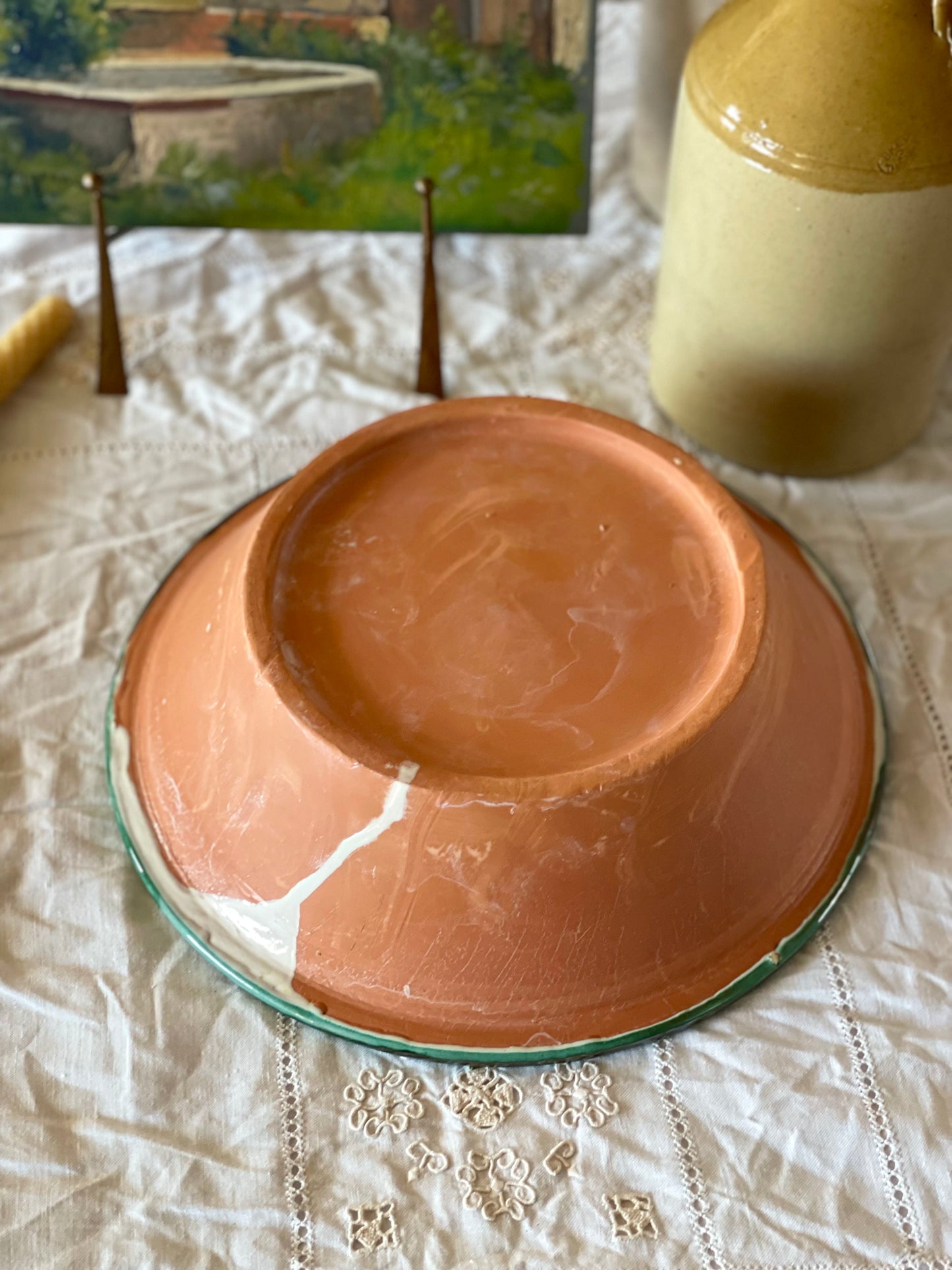 Vas de frământat din ceramică Fajalauza (Granada), sec XX