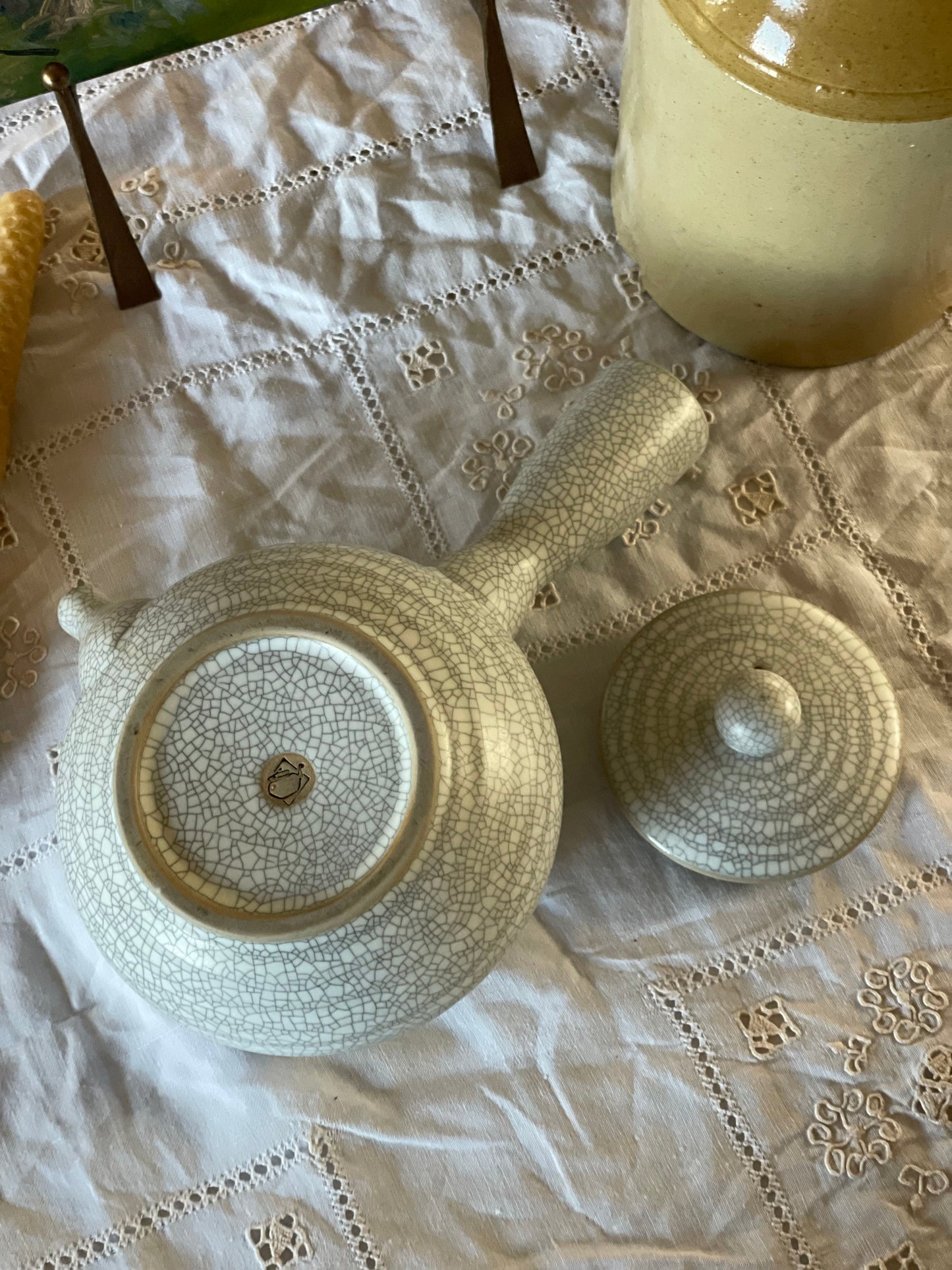 Ceainic japonez KYUSU ceramică smălțuită cu sită