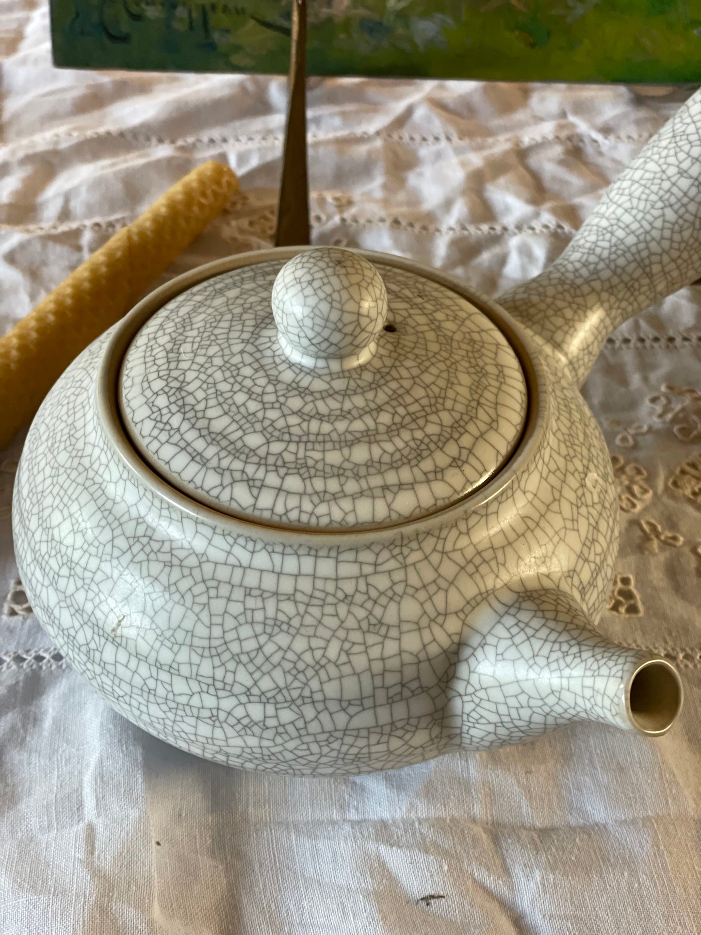 Ceainic japonez KYUSU ceramică smălțuită cu sită