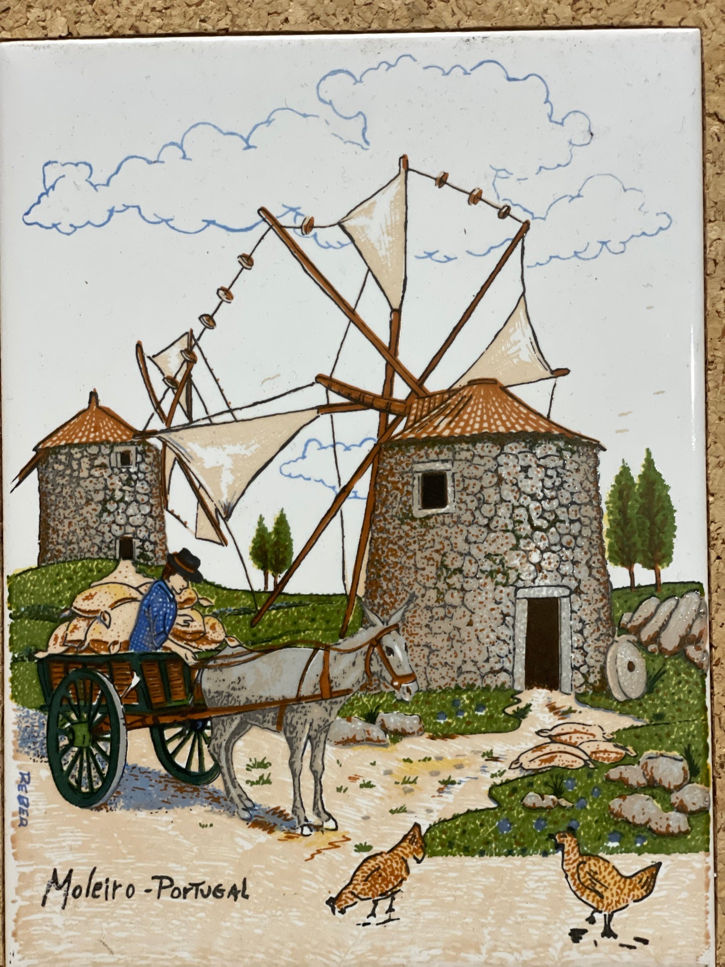 Placă din ceramică multifuncțională, pictată manual, Countryside