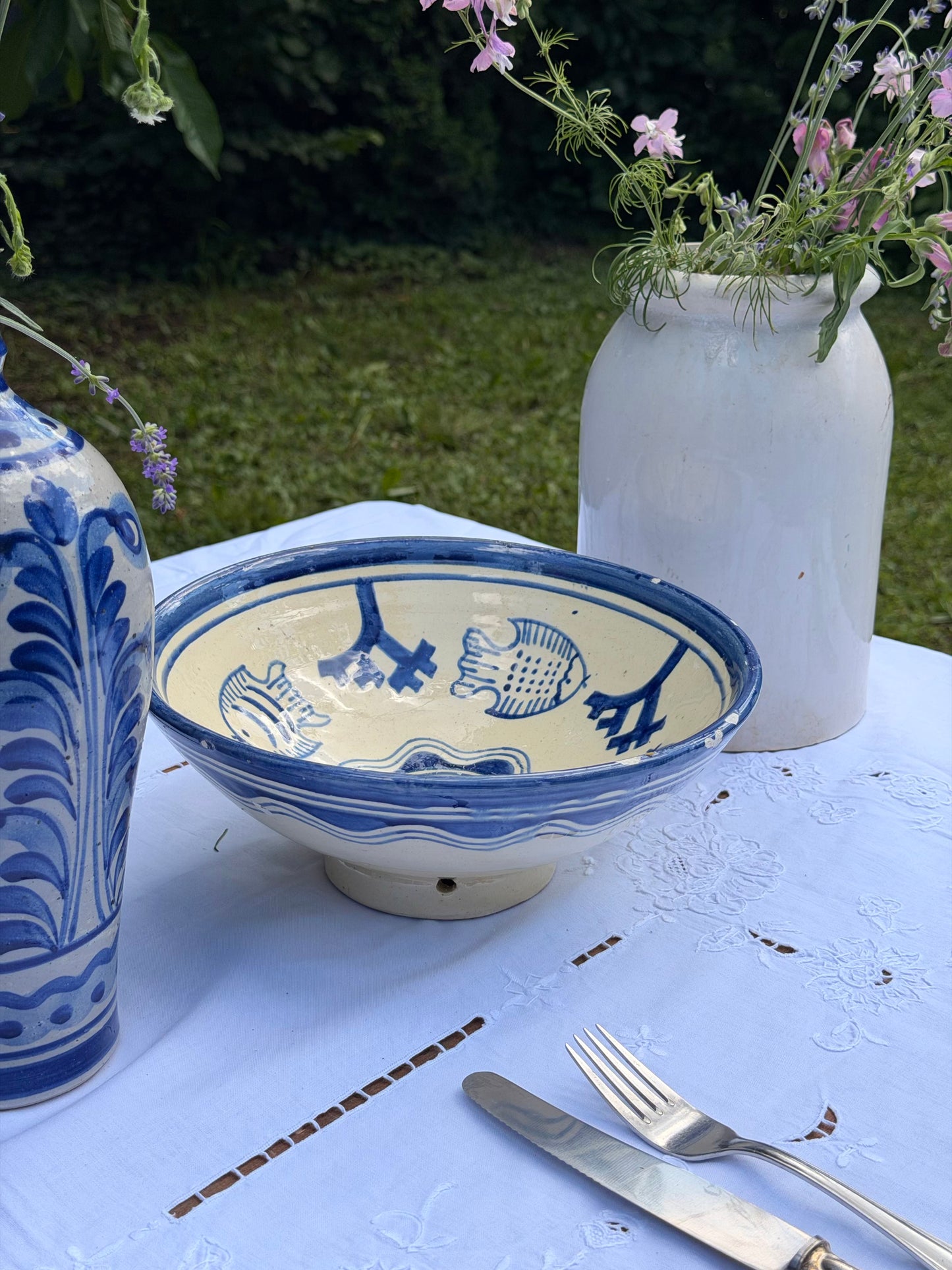 Bol/fructieră vintage din ceramică lucrat manual