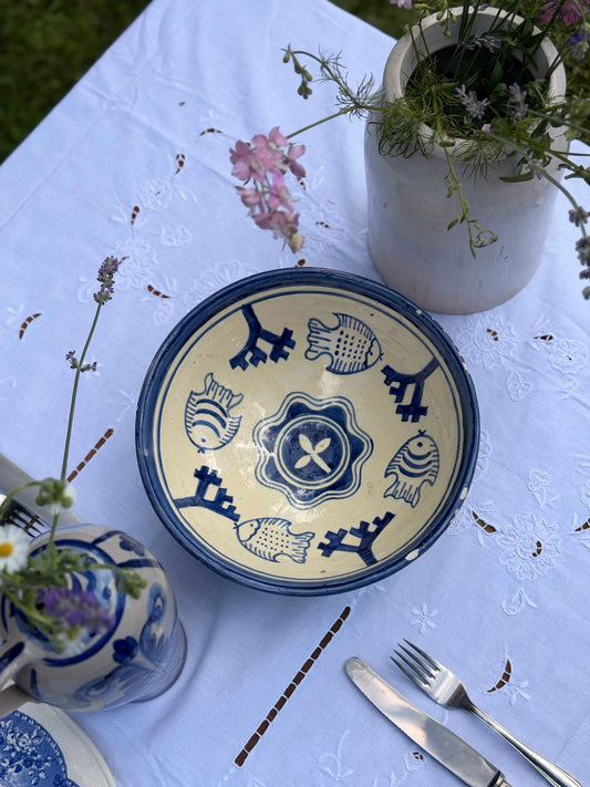 Bol/fructieră vintage din ceramică lucrat manual