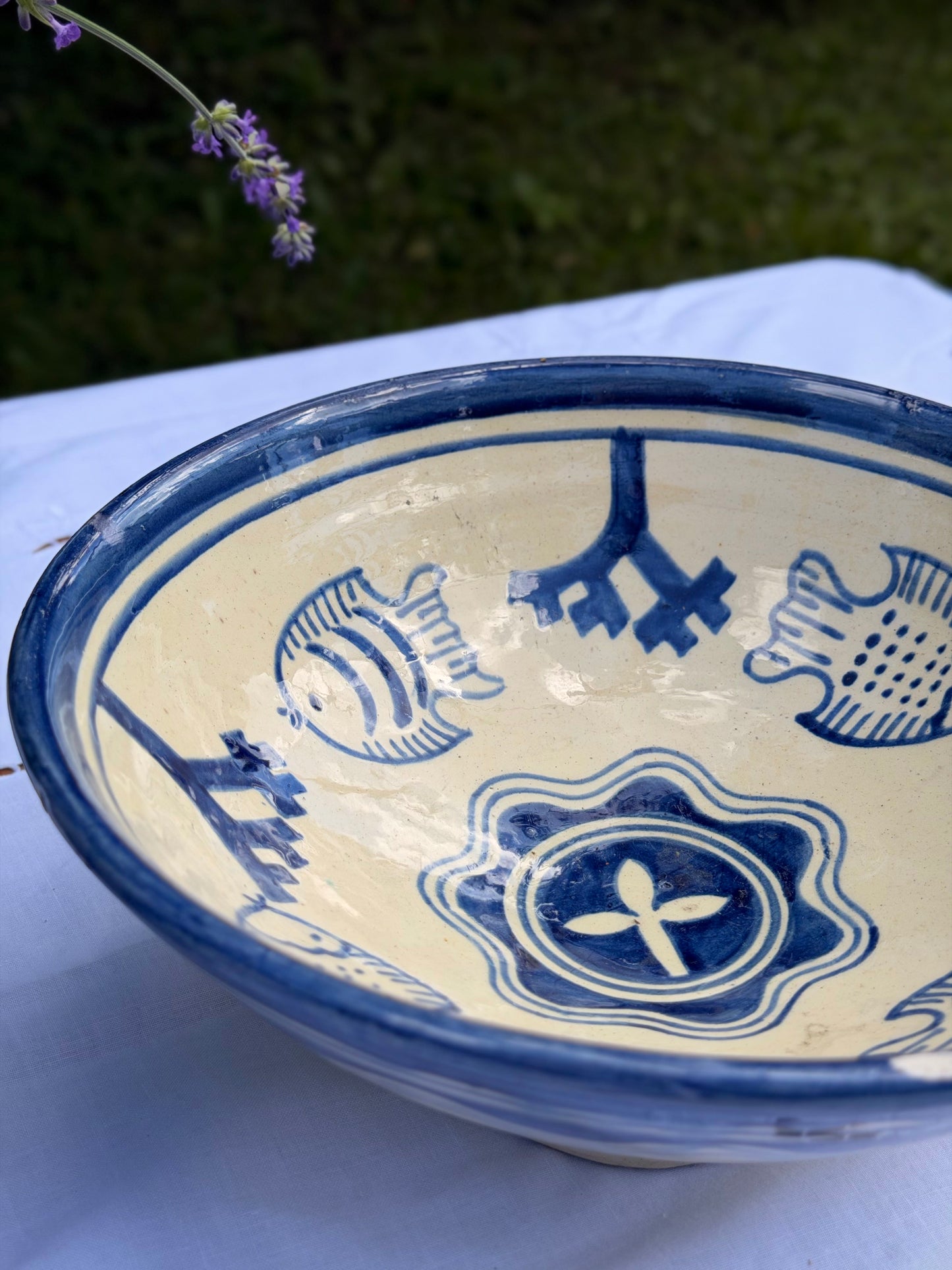 Bol/fructieră vintage din ceramică lucrat manual