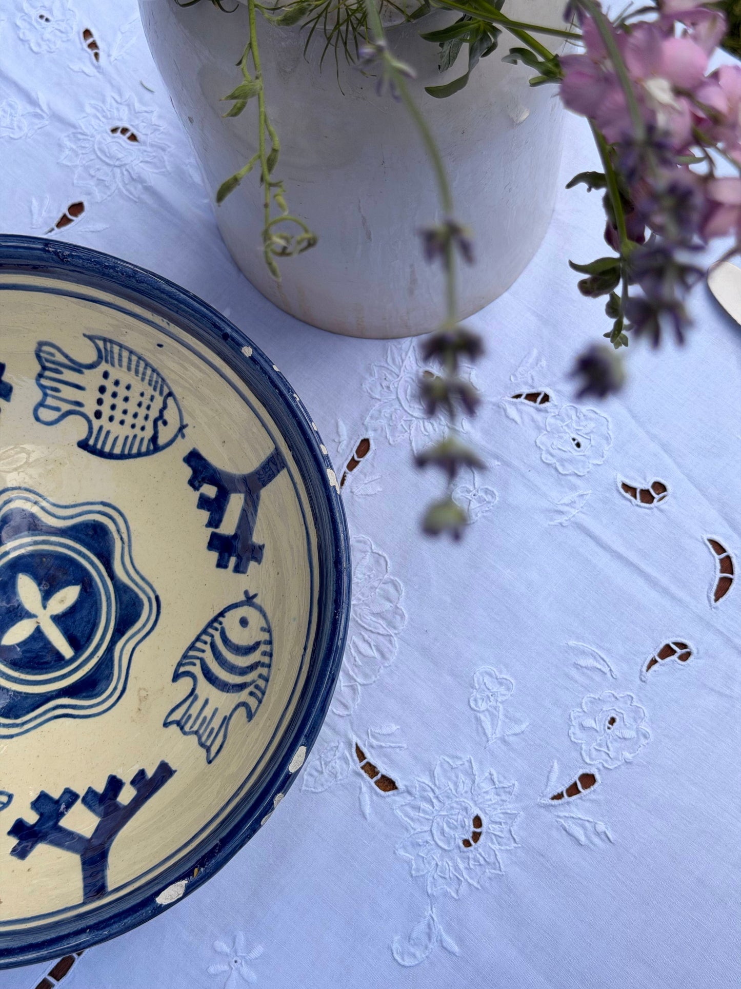 Bol/fructieră vintage din ceramică lucrat manual