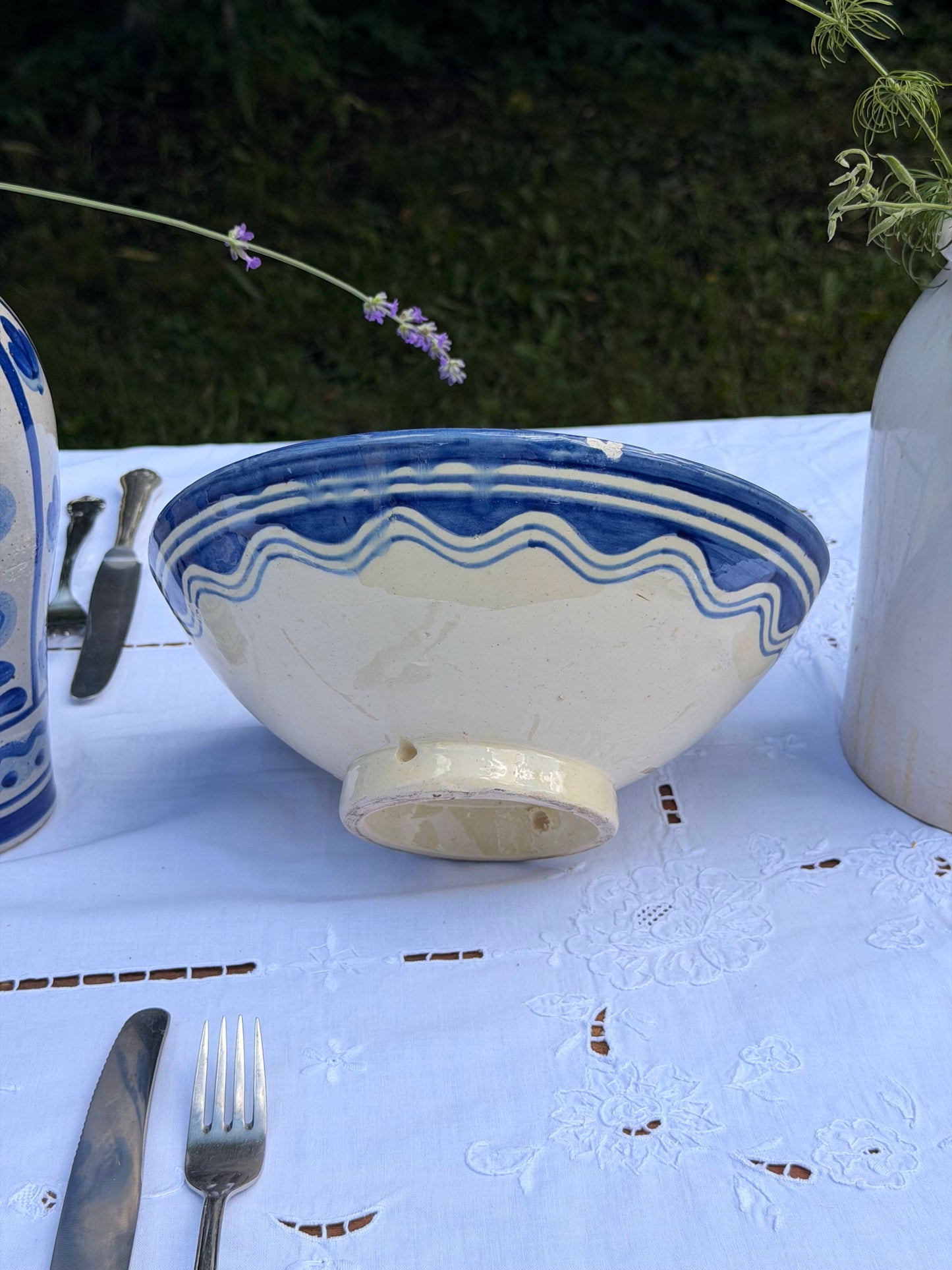 Bol/fructieră vintage din ceramică lucrat manual