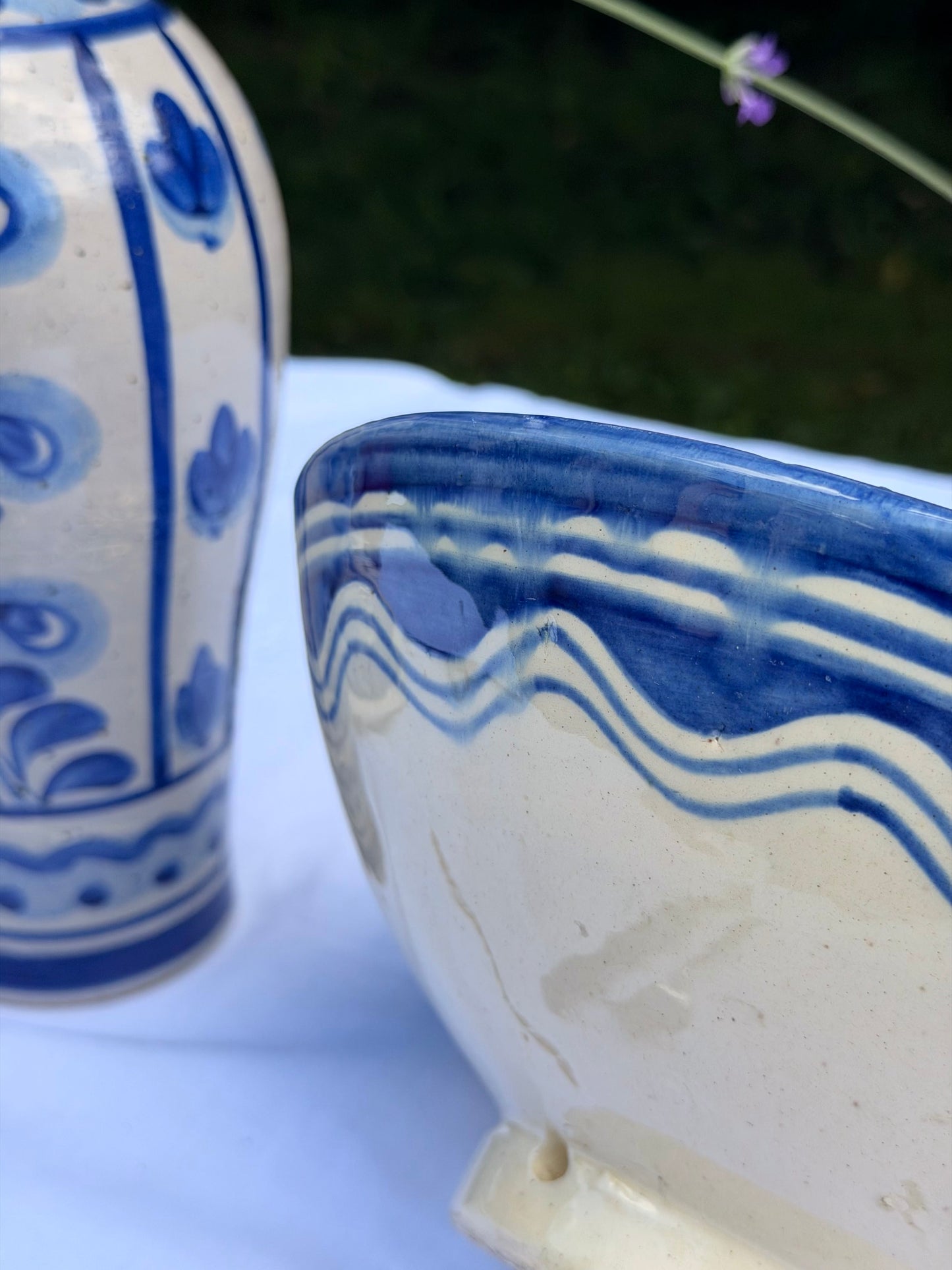 Bol/fructieră vintage din ceramică lucrat manual