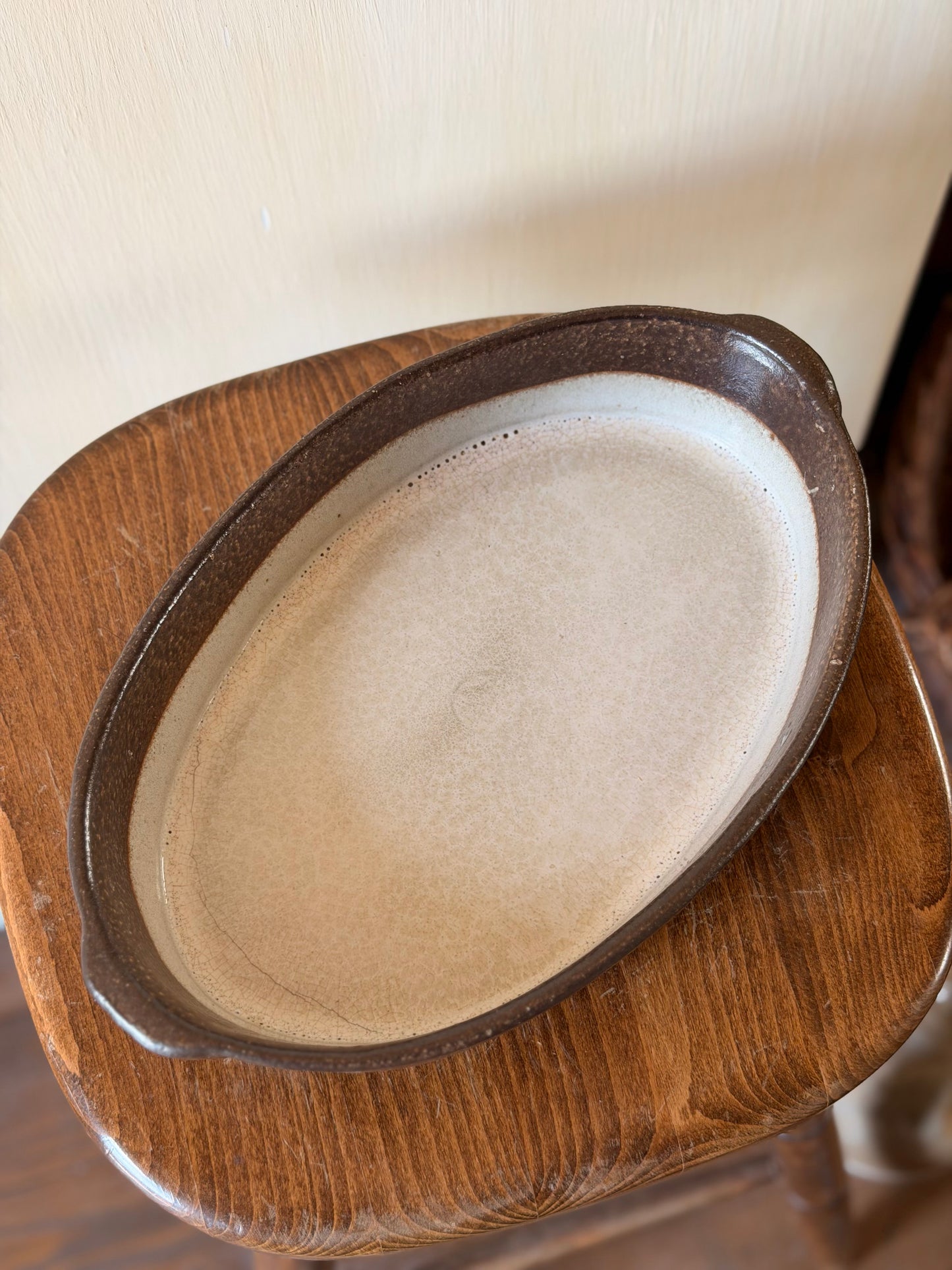 Vas de copt oval din ceramica glazurată