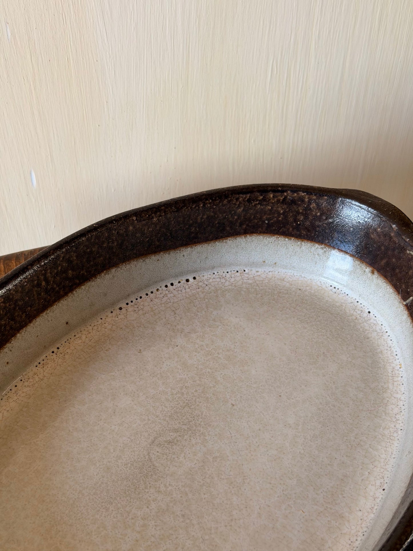 Vas de copt oval din ceramica glazurată
