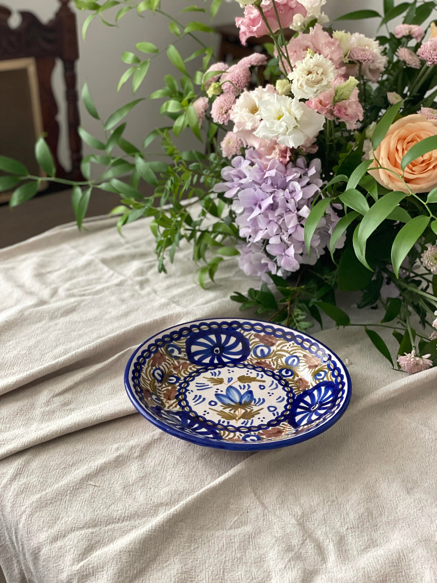 Farfurie servire/decorativă din ceramică pictată manual