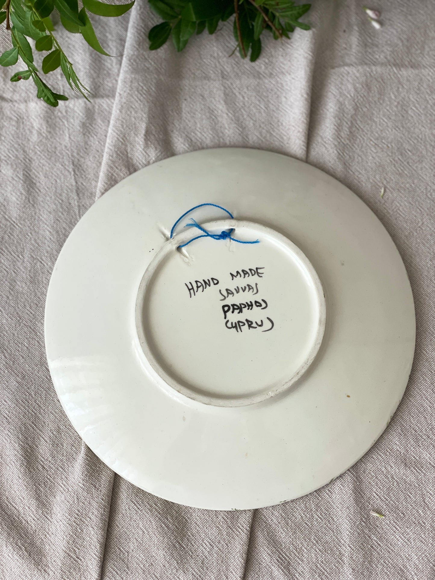 Farfurie florală servire/decorativă din ceramică pictată manual