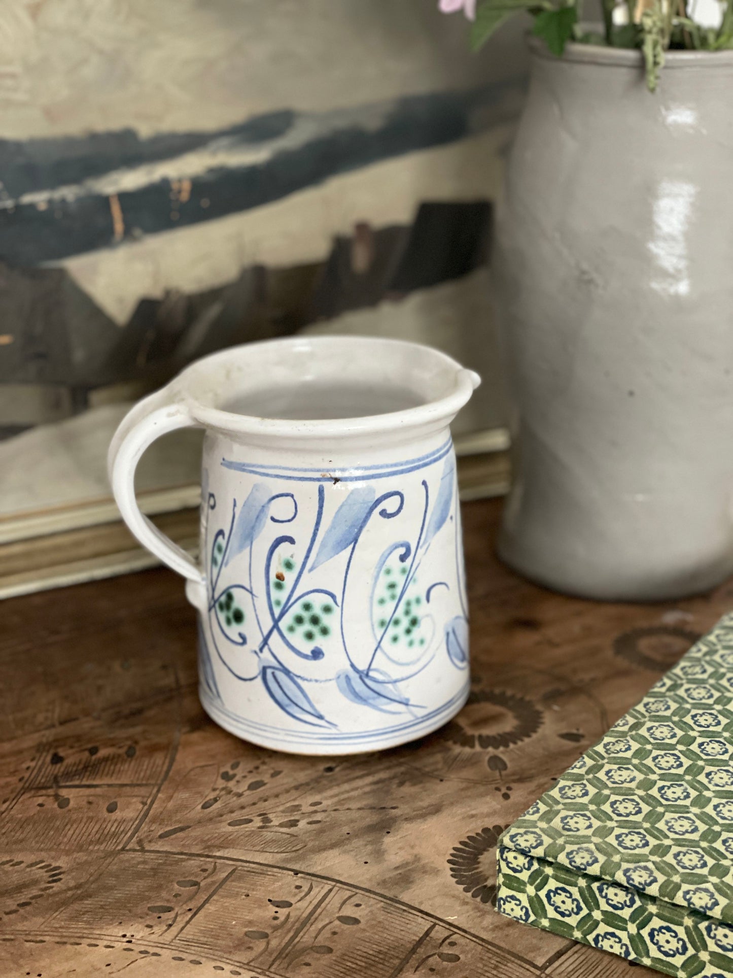 Carafă pictată manual din ceramică, Italia