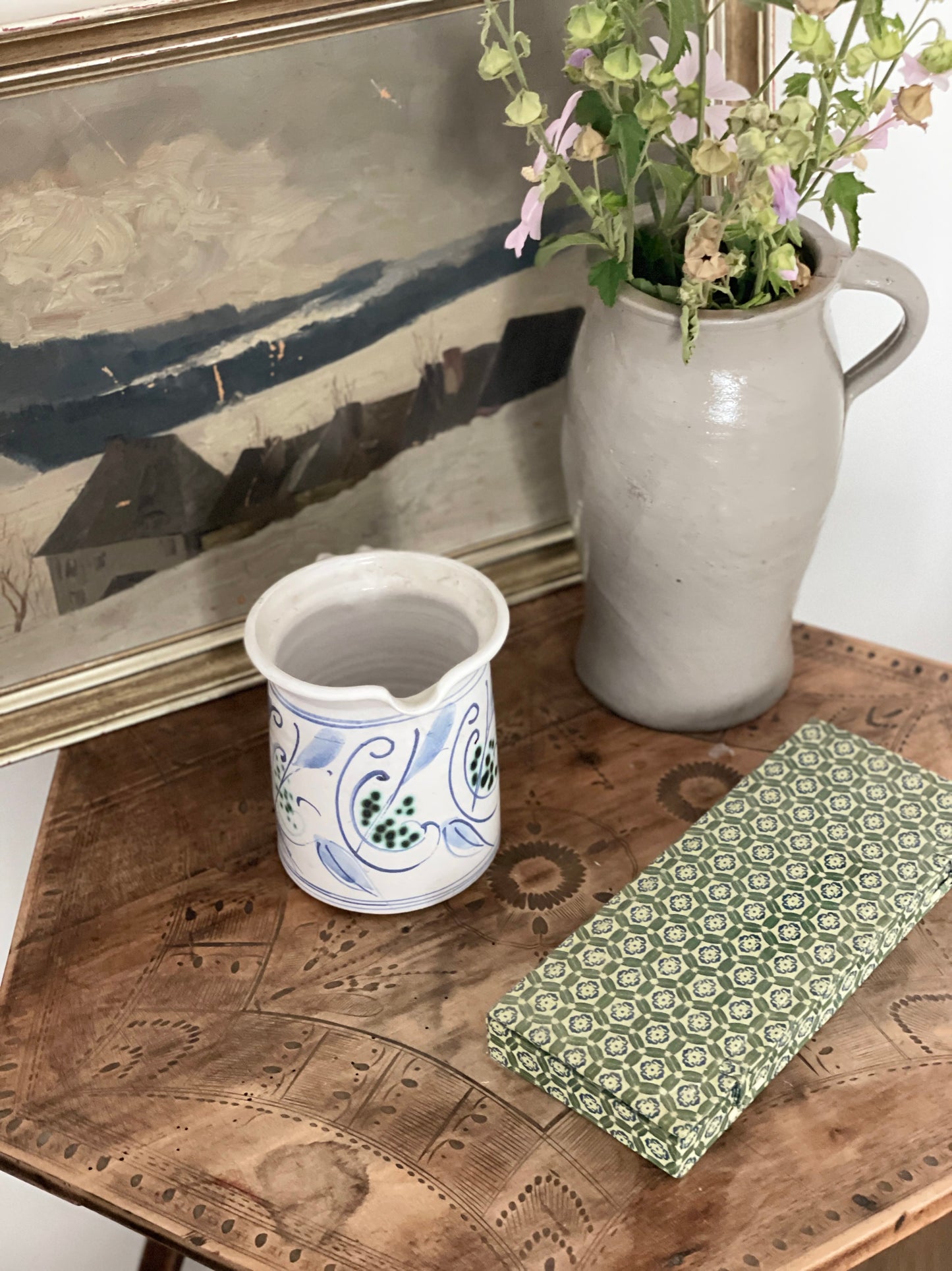 Carafă pictată manual din ceramică, Italia